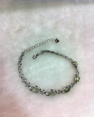 天然葡萄石手鏈 925銀鑲嵌，珠寶首飾批發與訂做優選